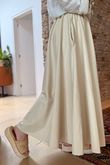 Made in Italy Runa Leather Look Skirt Ecru